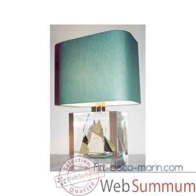 Petite Lampe Rectangle Thonier CC 798 Vert Abat-jour Rectangle Vert Fonc-110