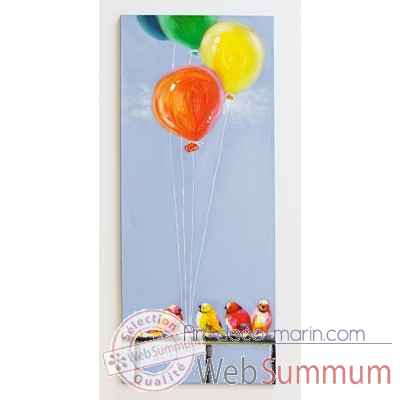 Peinture a l\'huile \"birds & ballon\" Casablanca Design -31879