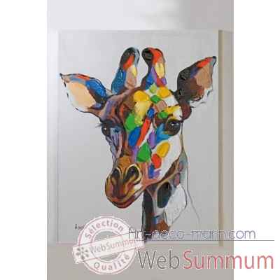 Peinture a l'huile "girafe" Casablanca Design -31871