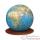 Globe gographique Colombus lumineux - modle Dco - sphre boule verre 34 cm sur socle wenge-CO213423