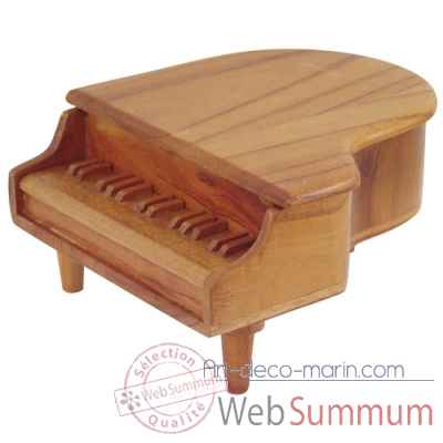 Coffret a bijoux en bois piano, 15,5 x 13 cm Produits marins Web Summum -0457