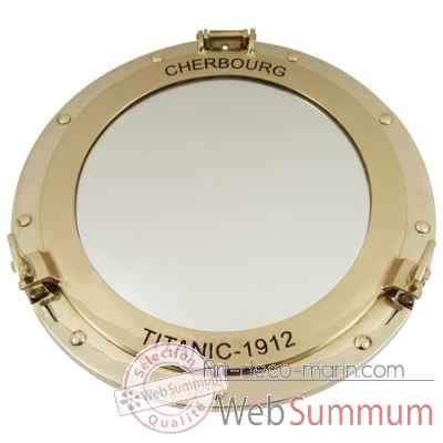 Miroir hublot laiton o 30 cm - cherbourg 1912 Produits marins Web Summum -2201