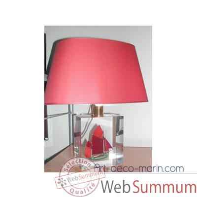 Petite Lampe Oval Thonier CC 798 Vert & Rouge Abat-jour Ovale Rouge-93