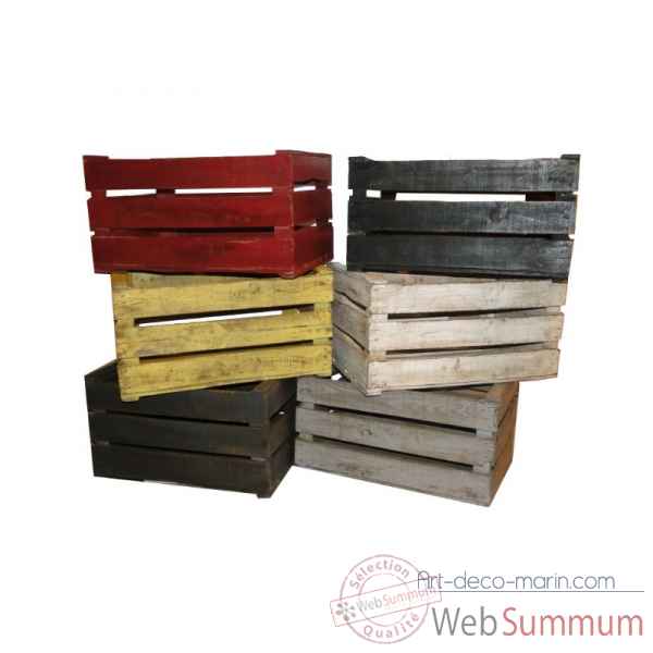 Caisse en bois rouge Antic Line -SEB11600R