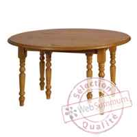 Table ovale 6 pieds + 4 allonges Antic Line -T81