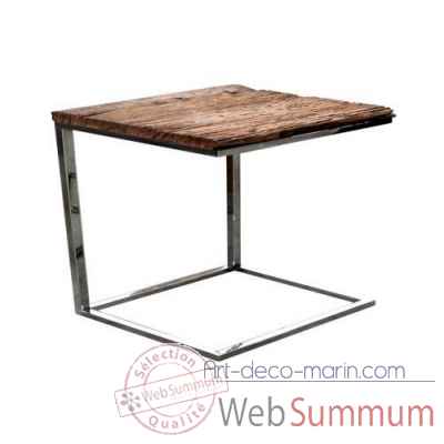 Table oregon en acier et bois recycle arteinmotion -tav-leg0063