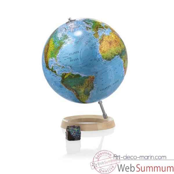 Globe Full Circle FC2 - Globe non lumineux - Cartographie de type antique - diam 30 cm - Base erable et axe aluminium