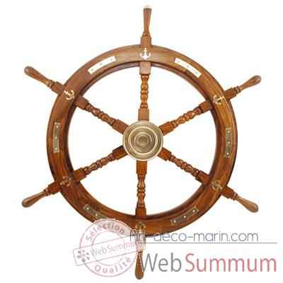 Barre à roue décor laiton  Produits marins Web Summum -web0110