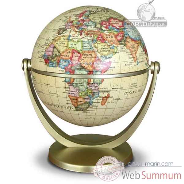 Globe 10 cm tournant antique politique cartotheque egg -CAEGL10ANT