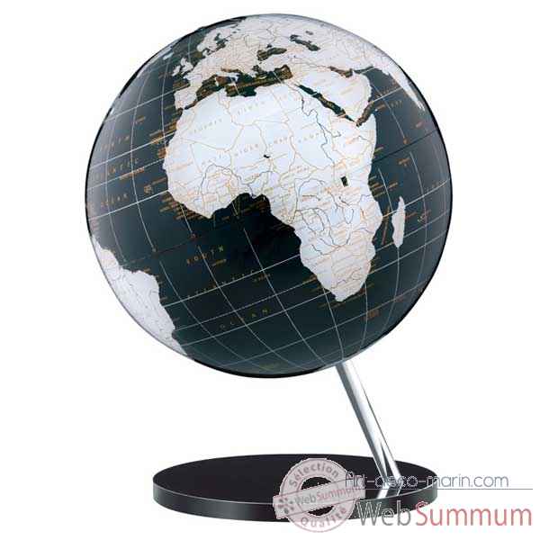 Globe géographique ART-LINE non lumineux - modèle Onyx en Anglais - sphère 30 cm en verre acrilyque-AT713008
