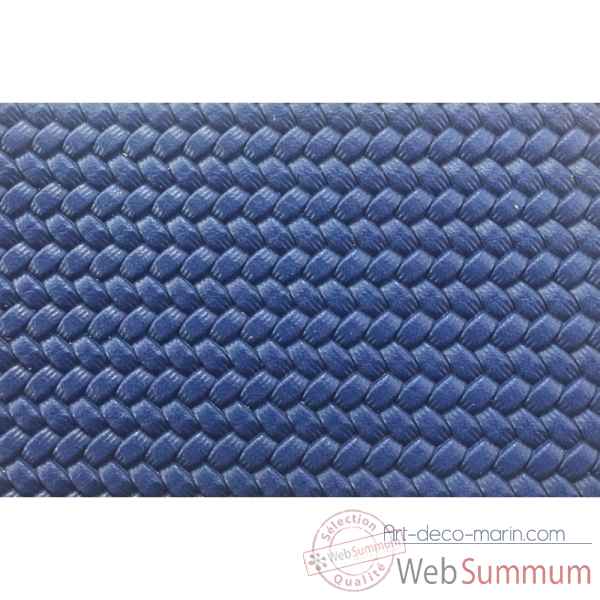 Coffret dominos cuir couture bleu -DOM06-b -3
