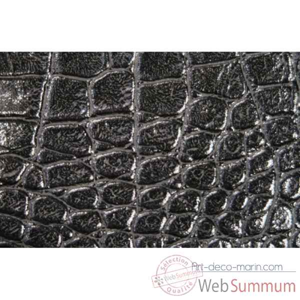 Coffret dominos cuir impression crocodile noir -DOM02-n -1