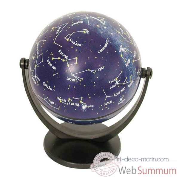 Video Mini-Globe geographique Stellanova non lumineux- modele classique en Latin - sphere 10 cm tournante basculante etoiles-SLETOILES