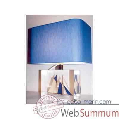 Moyenne Lampe Rectangle Goelette bleu Foncé Abat-jour Rectangle Bleu Foncé-132