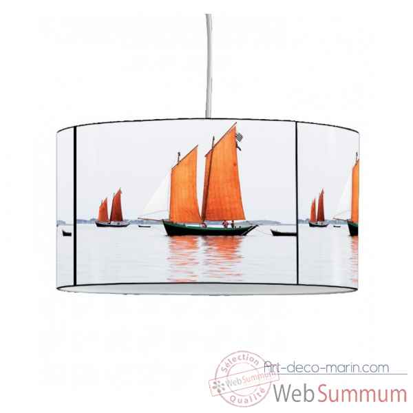 Lampe suspension collection plisson bateau voiles orange -PL1609SUS