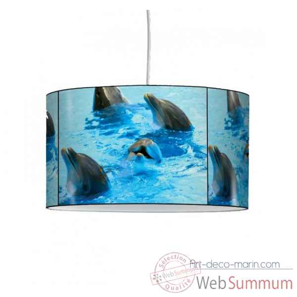Lampe suspension faune marine tetes dauphins -FM1201SUS