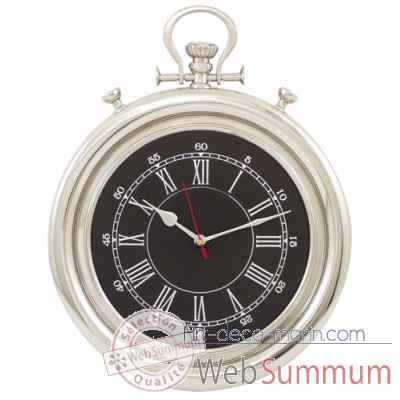Horloge manille alu nickele, o 34 cm - mvt 3 aiguilles -0608