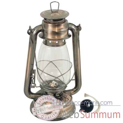 Lampe tempete bronze vieilli vernie - h : 310 mm Produits marins Web Summum -0298