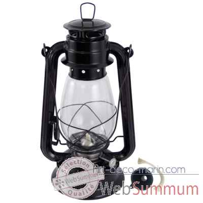 Lampe tempete noire, h. 310 mm Produits marins Web Summum -0300