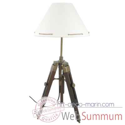 Lampe trepied en bois et lv - h : 45 cm a 60 cm Produits marins Web Summum -290