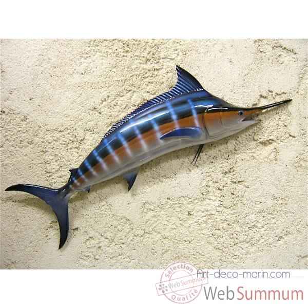 Petite sculpture relief Cap Vert Marlin bleu -PSR007