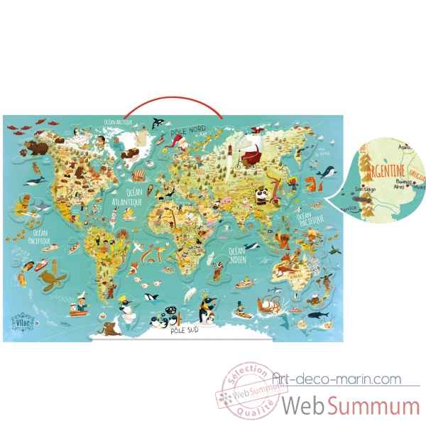 Carte du monde fantastique magntique vilac -2720