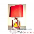 Video Mini Lampe Petite Barque rouge-Jaune Abat-jour Rectangle Rouge -78